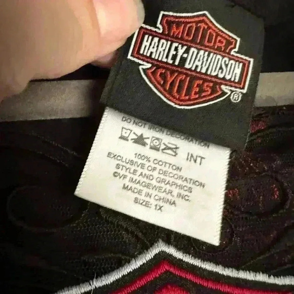 Women’s Harley Davidson Lace Front Tank Top Motorcycle Folsom California Size 1x - Picture 2 of 5